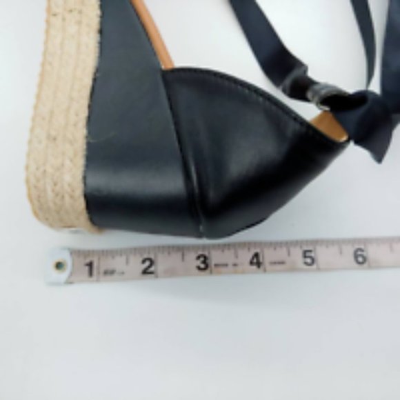 Yasirun Womens Espadrilles Sandals Black Wedge Heels Rhinestone 10 EUR 43 New - Picture 8 of 9